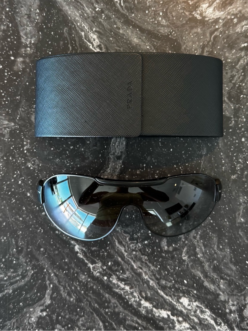 Prada Black Shield Sunglasses